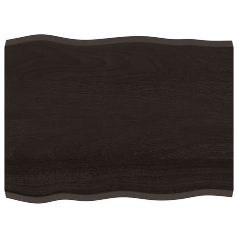 vidaXL Table Top Dark Brown 80x60x(2-4) cm Treated Solid Wood Live Edge
