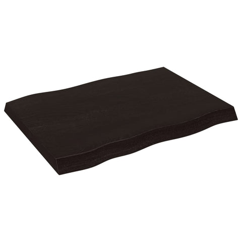 vidaXL Table Top Dark Brown 80x60x(2-6) cm Treated Solid Wood Live Edge