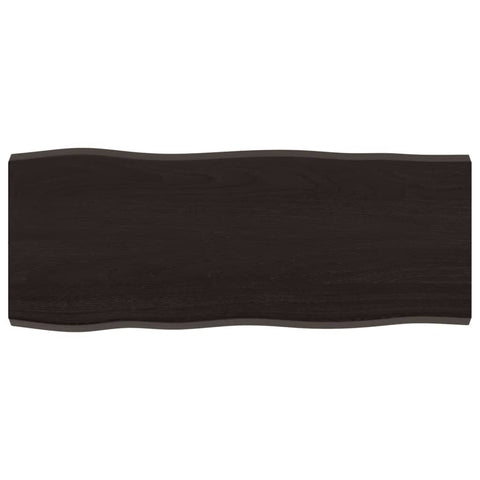 vidaXL Table Top Dark Brown 100x40x(2-4) cm Treated Solid Wood Live Edge