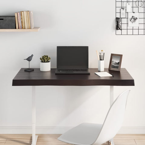 vidaXL Table Top Dark Brown 100x40x(2-6) cm Treated Solid Wood Live Edge