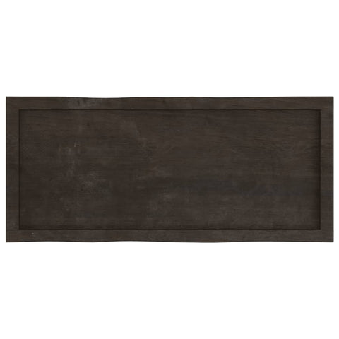 vidaXL Table Top Dark Brown 100x40x(2-6) cm Treated Solid Wood Live Edge