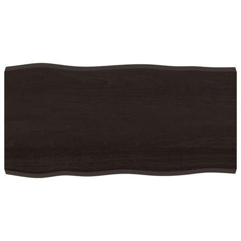 vidaXL Table Top Dark Brown 100x50x(2-4) cm Treated Solid Wood Live Edge