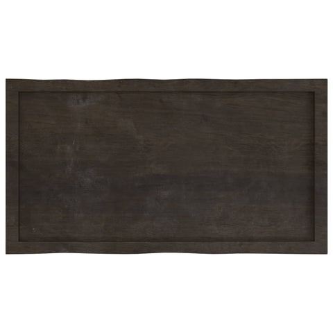 vidaXL Table Top Dark Brown 100x50x(2-4) cm Treated Solid Wood Live Edge