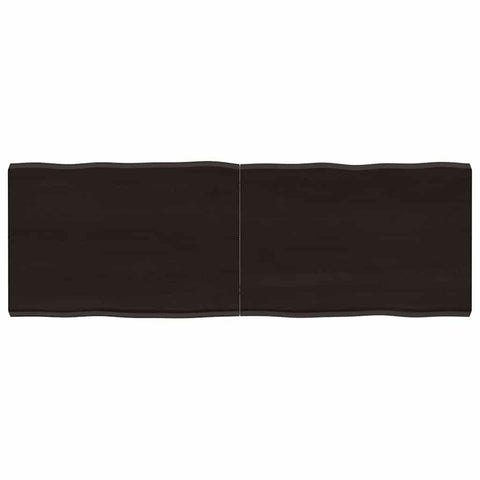 vidaXL Table Top Dark Brown 120x40x(2-4) cm Treated Solid Wood Live Edge