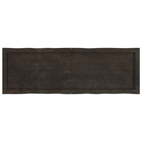 vidaXL Table Top Dark Brown 120x40x(2-4) cm Treated Solid Wood Live Edge