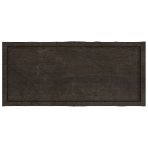 vidaXL Table Top Dark Brown 120x50x(2-4) cm Treated Solid Wood Live Edge