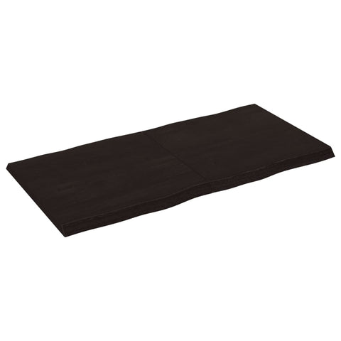 vidaXL Table Top Dark Brown 120x60x(2-4) cm Treated Solid Wood Live Edge