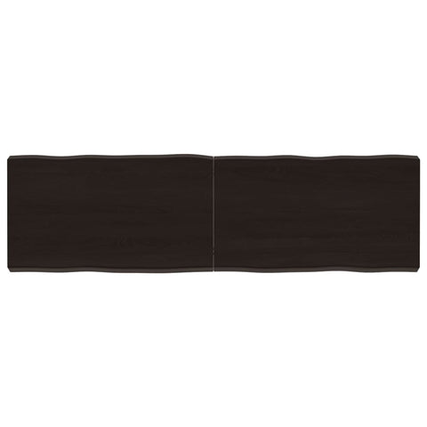 vidaXL Table Top Dark Brown 140x40x(2-6) cm Treated Solid Wood Live Edge