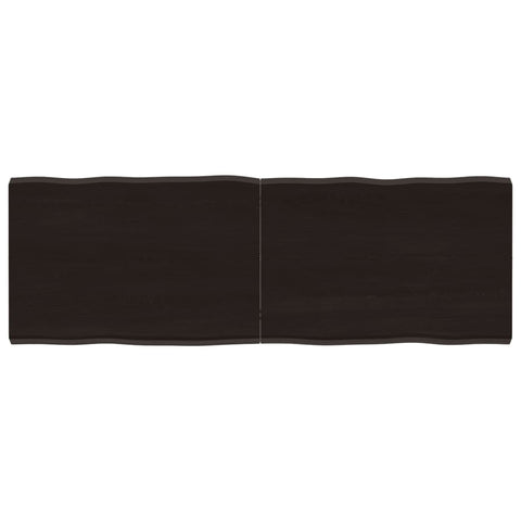 vidaXL Table Top Dark Brown 140x50x(2-4) cm Treated Solid Wood Live Edge