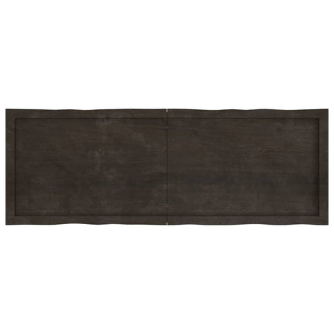 vidaXL Table Top Dark Brown 140x50x(2-6) cm Treated Solid Wood Live Edge