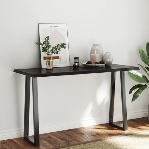 vidaXL Table Top Dark Brown 140x60x(2-4) cm Treated Solid Wood Live Edge