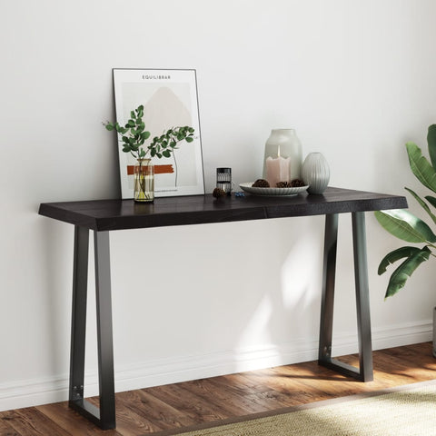 vidaXL Table Top Dark Brown 140x60x(2-6) cm Treated Solid Wood Live Edge