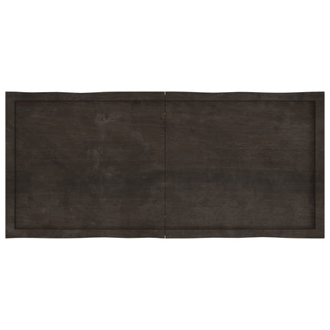 vidaXL Table Top Dark Brown 140x60x(2-6) cm Treated Solid Wood Live Edge
