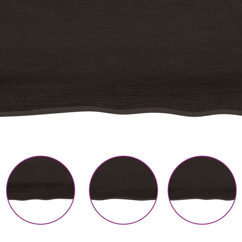 vidaXL Table Top Dark Brown 140x60x(2-6) cm Treated Solid Wood Live Edge