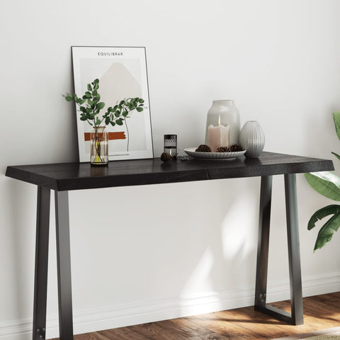 vidaXL Table Top Dark Brown 140x60x(2-6) cm Treated Solid Wood Live Edge