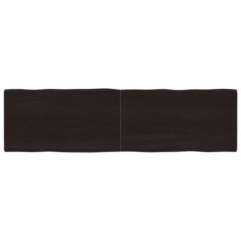vidaXL Table Top Dark Brown 180x50x(2-4) cm Treated Solid Wood Live Edge