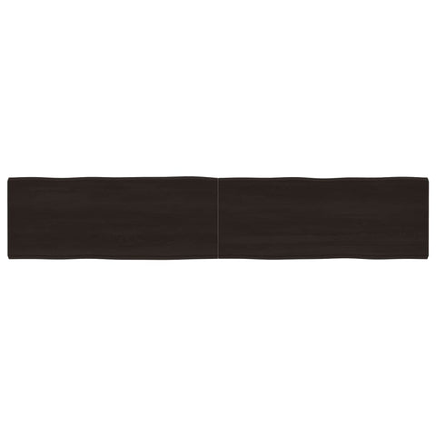 vidaXL Table Top Dark Brown 200x40x(2-4) cm Treated Solid Wood Live Edge