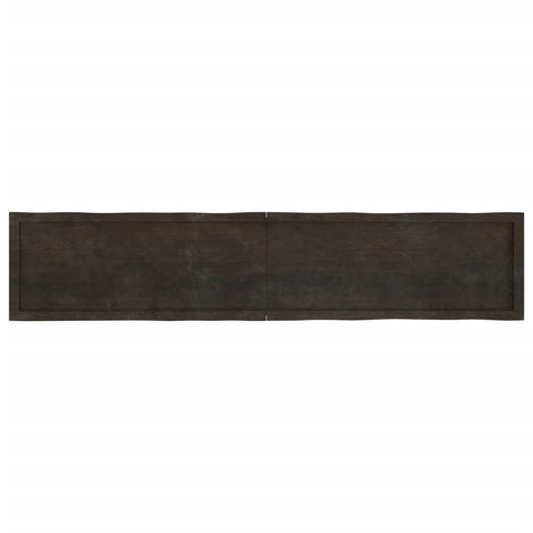 vidaXL Table Top Dark Brown 200x40x(2-4) cm Treated Solid Wood Live Edge