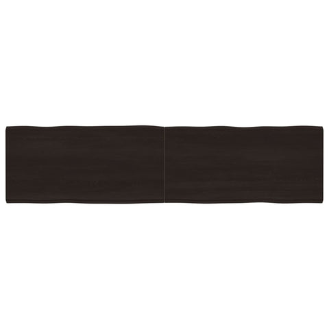 vidaXL Table Top Dark Brown 200x50x(2-4) cm Treated Solid Wood Live Edge