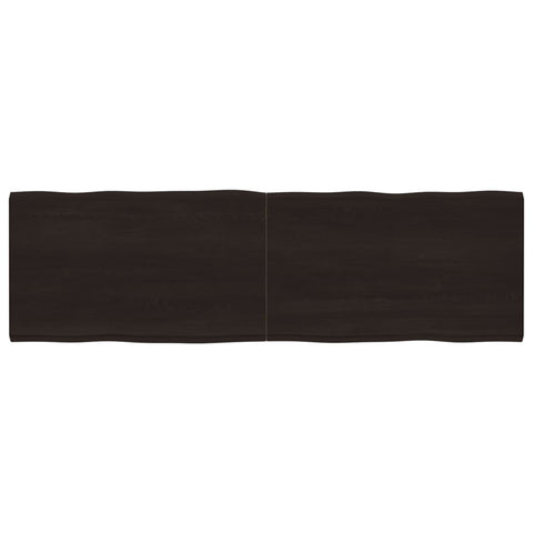 vidaXL Table Top Dark Brown 200x60x(2-6) cm Treated Solid Wood Live Edge