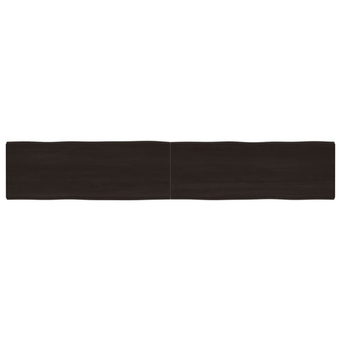 vidaXL Table Top Dark Brown 220x40x(2-4) cm Treated Solid Wood Live Edge