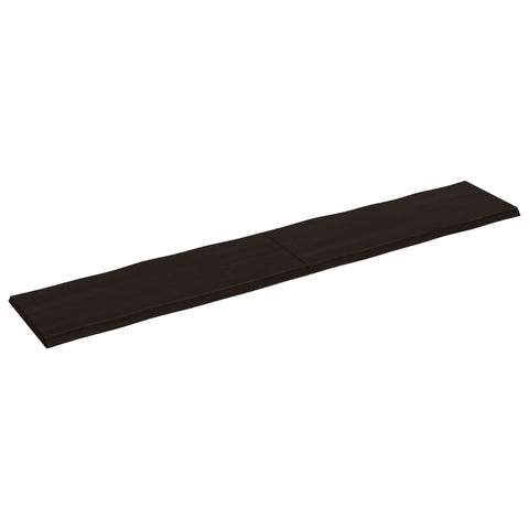 vidaXL Table Top Dark Brown 220x40x(2-4) cm Treated Solid Wood Live Edge