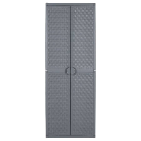 vidaXL Garden Storage Cabinet Grey 65x45x172 cm PP Rattan