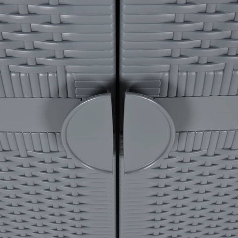 vidaXL Garden Storage Cabinet Grey 65x45x172 cm PP Rattan