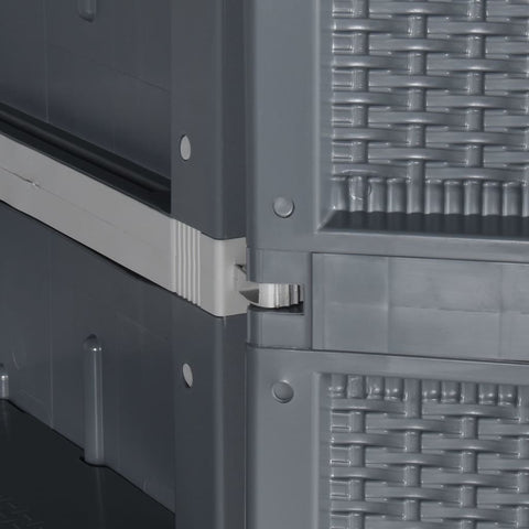 vidaXL Garden Storage Cabinet Grey 65x45x172 cm PP Rattan