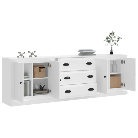 vidaXL Sideboards 3 pcs White Engineered Wood