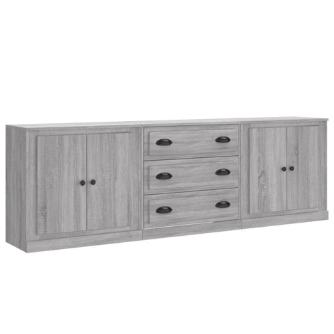 vidaXL Sideboards 3 pcs Grey Sonoma Engineered Wood