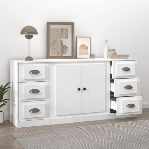 vidaXL Sideboards 3 pcs White Engineered Wood