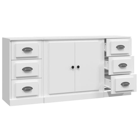 vidaXL Sideboards 3 pcs White Engineered Wood