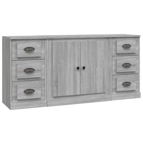 vidaXL Sideboards 3 pcs Grey Sonoma Engineered Wood