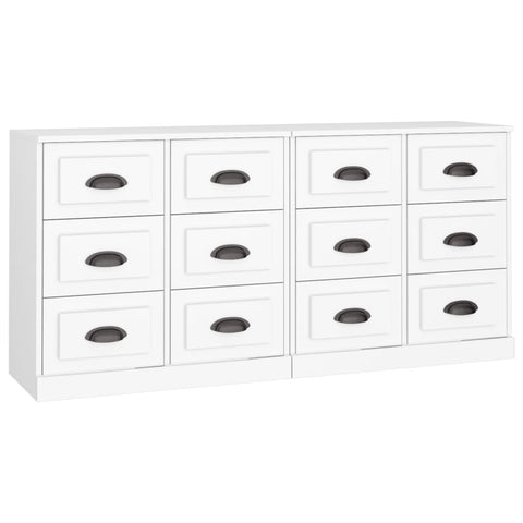 vidaXL Sideboards 2 pcs White Engineered Wood