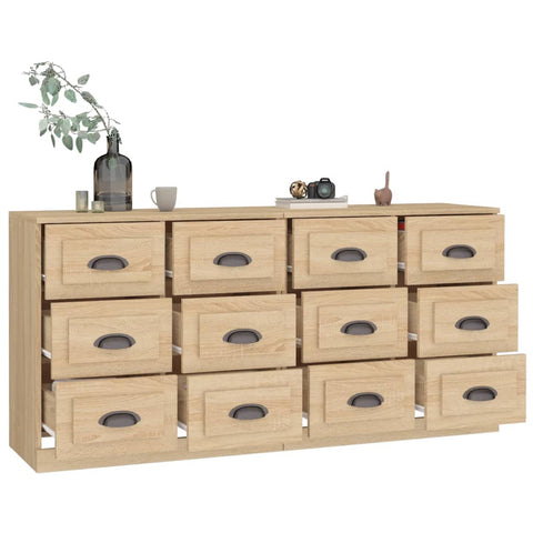 vidaXL Sideboards 2 pcs Sonoma Oak Engineered Wood