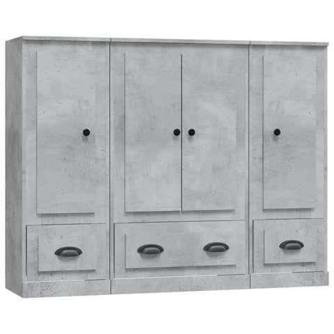 vidaXL Highboards 3 pcs Concrete Grey Engineered Wood