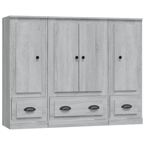 vidaXL Highboards 3 pcs Grey Sonoma Engineered Wood