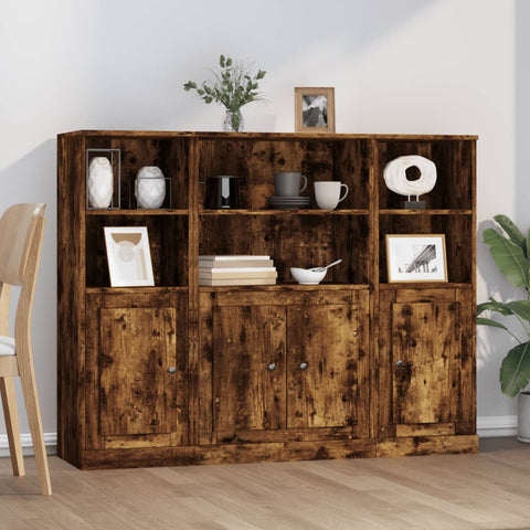 vidaXL Highboards 3 pcs Smoked Oak Engineered Wood