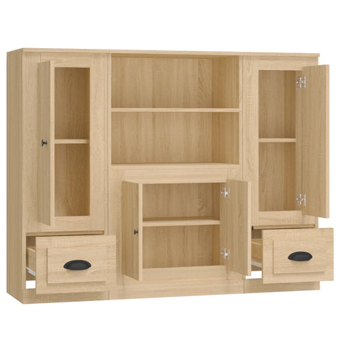 vidaXL Highboards 3 pcs Sonoma Oak Engineered Wood