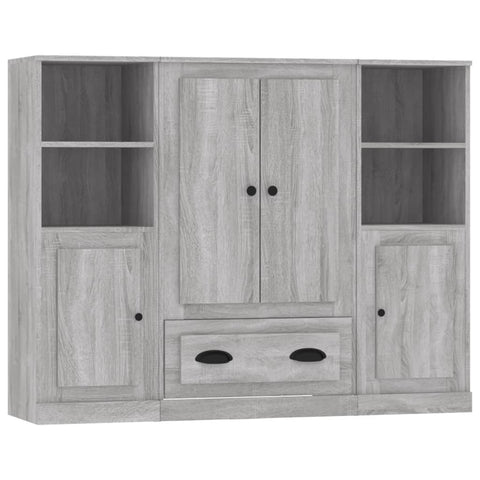 vidaXL Highboards 3 pcs Grey Sonoma Engineered Wood