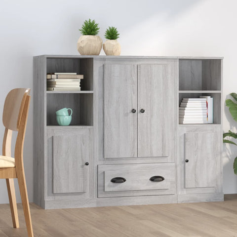 vidaXL Highboards 3 pcs Grey Sonoma Engineered Wood