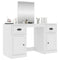 vidaXL Dressing Table with Mirror White 130x50x132.5 cm