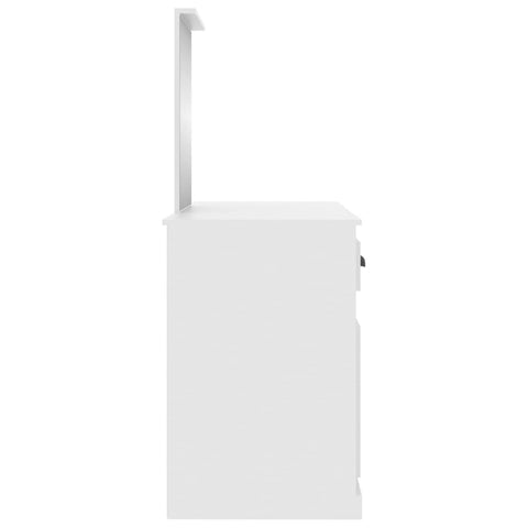 vidaXL Dressing Table with Mirror White 130x50x132.5 cm
