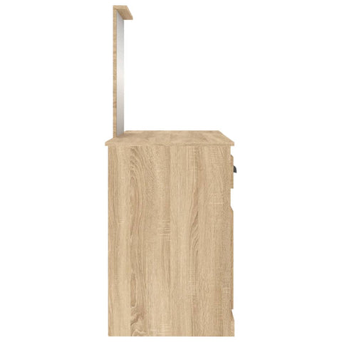 vidaXL Dressing Table with Mirror Sonoma Oak 130x50x132.5 cm