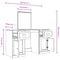 vidaXL Dressing Table with Mirror Grey Sonoma 130x50x132.5 cm