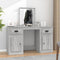 vidaXL Dressing Table with Mirror Grey Sonoma 130x50x132.5 cm