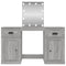 vidaXL Dressing Table with LED Grey Sonoma 130x50x132.5 cm