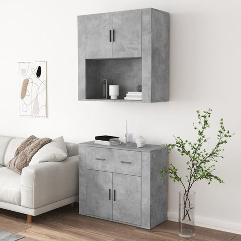 vidaXL Highboard Concrete Grey Engineered Wood