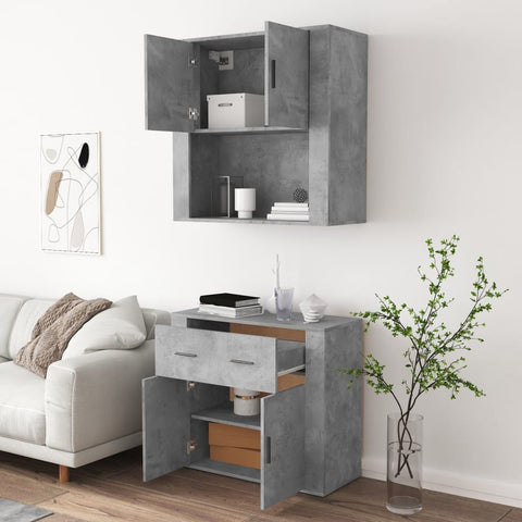 vidaXL Highboard Concrete Grey Engineered Wood